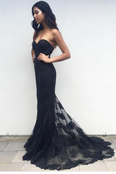 Mermaid Lace Sweetheart Long Prom Dress, Chic Party Dress, Evening Dresses